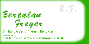 bertalan freyer business card